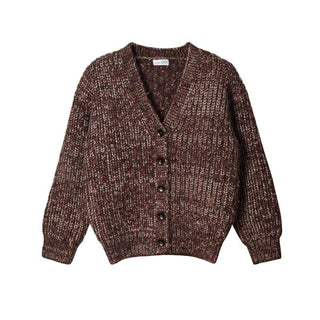 Banim Boys Buttoned Wool Look Burgundy Sweater