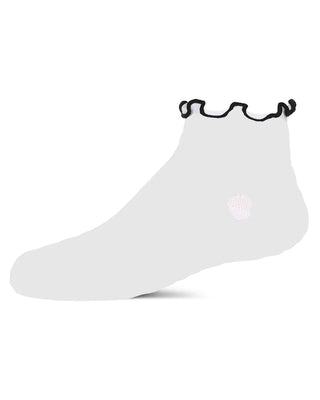 Buy white-black MeMoi Colored Ruffle Anklet Socks