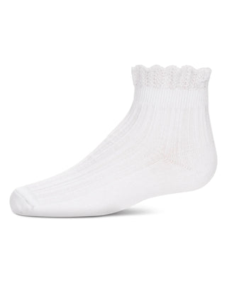 Buy white MeMoi Crochet Ruffle Design Anklet Socks