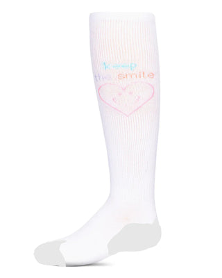 Buy white MeMoi Keep The Smile Knee High Socks