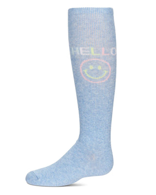 Buy light-denim MeMoi HELLO Knee High Socks