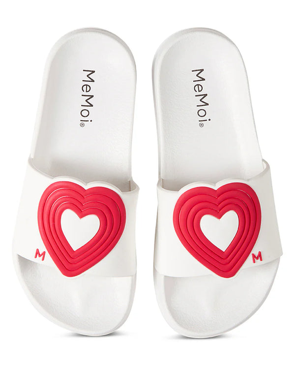 Memoi 3D Heart Slide White-Red