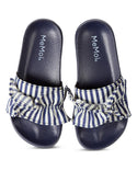 Memoi Ruffle Stripe Slide