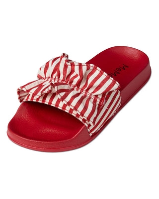Memoi Ruffle Stripe Slide