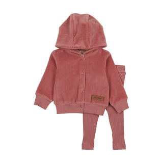 Mon Tresor Baby MT Hoodie Ensemble Turkish Rose