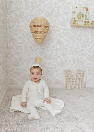 Mon Tresor Baby Mock-Cardigan Layette Set Ivory