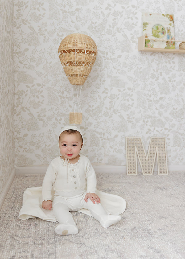 Mon Tresor Baby Mock-Cardigan Layette Set Ivory