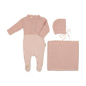 Mon Tresor Baby Mock-Cardigan Layette Set Light Rose