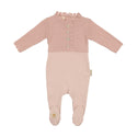 Mon Tresor Baby Mock-Cardigan Footie Light Rose