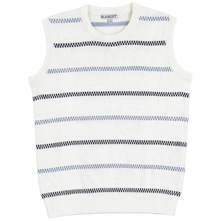 Blumint Boys Striped Design Ribbed Vest White/Navy