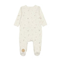 Mon Tresor Baby Nature's Print Footie Ivory & Taupe