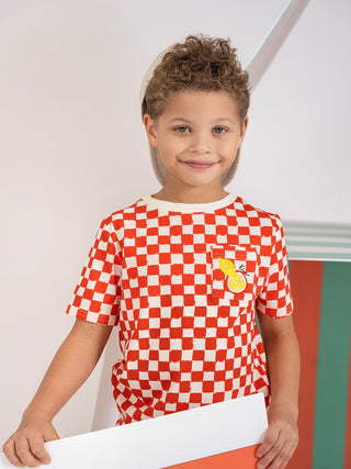 Kix Boys Picnic Gingham T-shirt Red/White