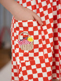 Kix Girls Picnic Gingham Jumper Red/White