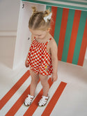 Kix Baby Picnic Gingham Romper Red/White