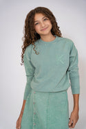 Kix Girls Logo Embroidered Sweatshirt Mint