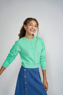 Kix Girls Raw Edged Sweatshirt Mint
