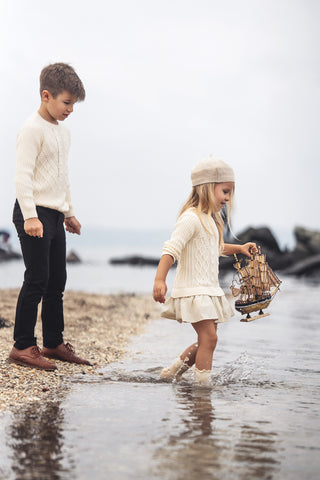 Blumint Boys Cable Knit Sweater Cream