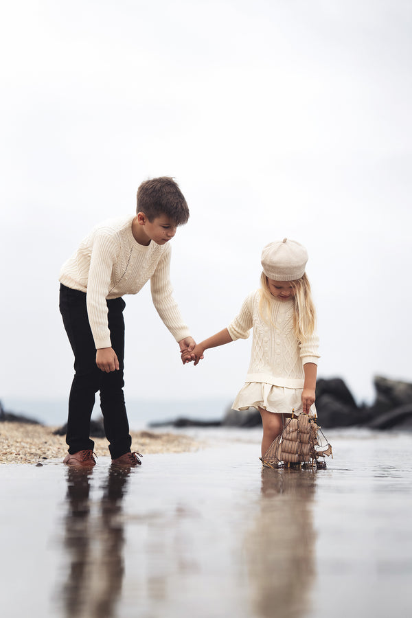 Blumint Boys Cable Knit Sweater Cream