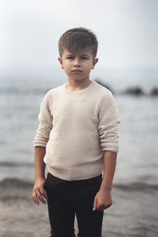 Blumint Boys Chenille Textured Sweater Oat