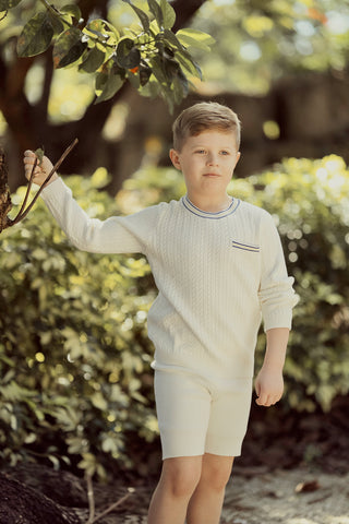 Blumint Boys Striped Detail Sweater Royal Blue