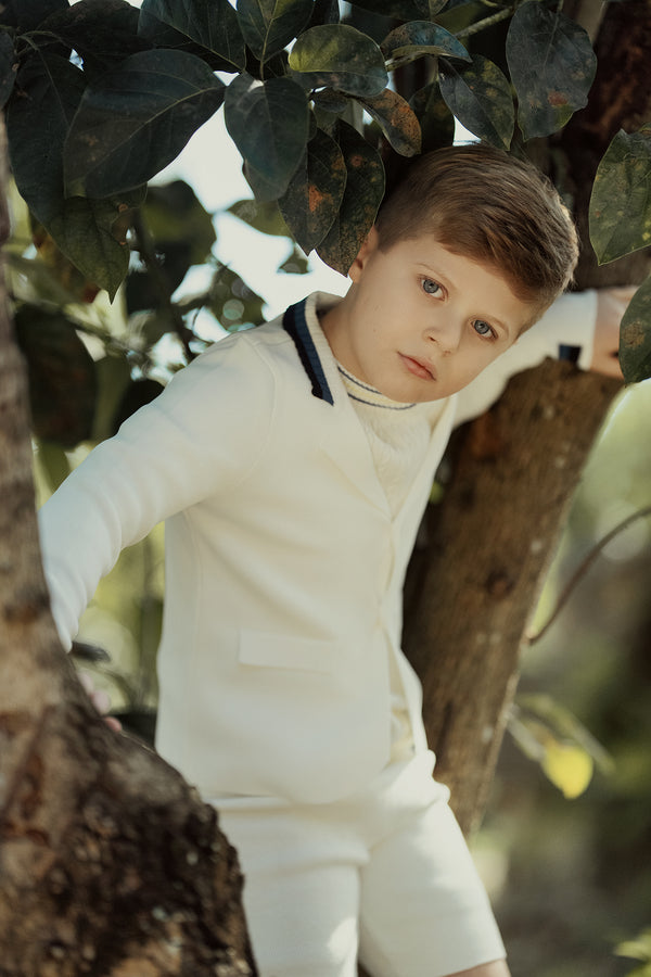 Blumint Boys Knit Blazer White