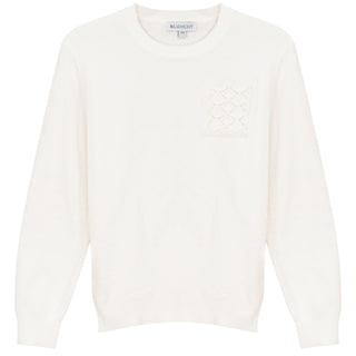 Blumint Boys Crochet Pocket Sweater Cream