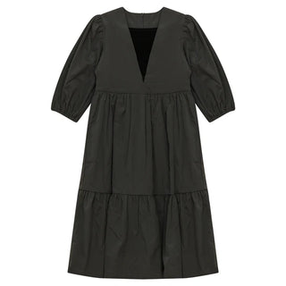 Pompomme Velvet Insert Taffeta Dress