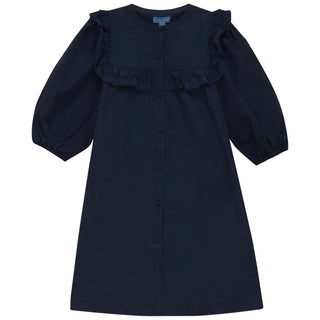 Pompomme Girls Frilled Yoke Dress Blue
