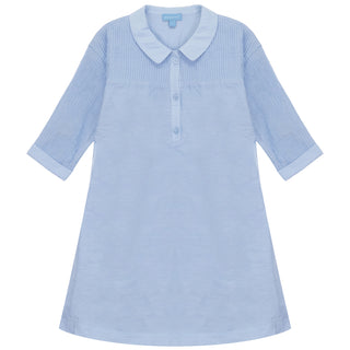 Pompomme Girls Pintuck Dress Blue