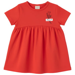 Mini P Girls Mini P Tab Dress Red