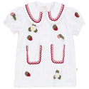 Pompomme Girls Embroidred Detail Dress White
