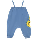 Pompomme Baby Crochet Applique Romper Denim