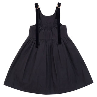 Pip & Pio Girls Taffeta Jumper With Velvet Straps Black