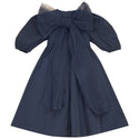 Pompomme Girls Tulle Bow Tafetta  Dress Blue