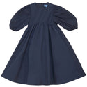 Pompomme Girls Tulle Bow Tafetta  Dress Blue