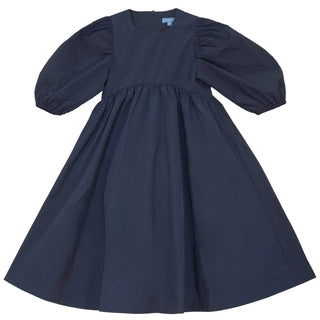 Pompomme Girls Tulle Bow Tafetta  Dress Blue