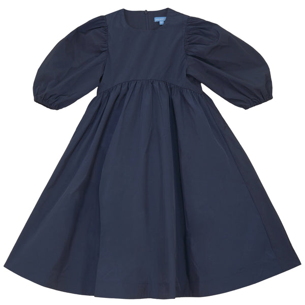 Pompomme Girls Tulle Bow Tafetta  Dress Blue