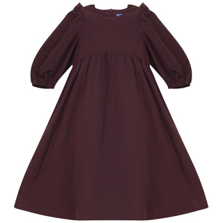 Pompomme Girls Tulle Bow Tafetta  Dress Burgundy