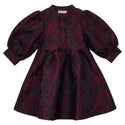 Pip & Pio Girls Brocade Dress Burgundy