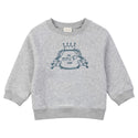Mini P Girls Velvet Emblem Sweatshirt Grey/Teal