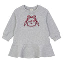 Mini P Girls Velvet Emblem Sweatdress Grey/Teal