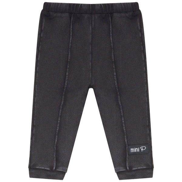 Mini P Baby Washed Piping Detail Sweatshirt Set Black