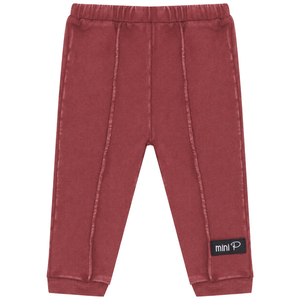 Mini P Baby washed Sweatshirt Set Red