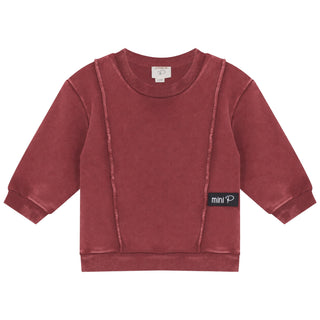 Mini P Baby washed Sweatshirt Set Red