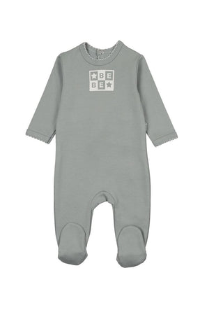 Mon Tresor Baby Bliss Bebe Boys Footie Stone Blue