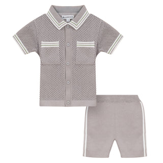 Blumint Boys Stripe Crochet Set Smoke/Green/White