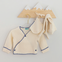 Mini P Boys Crochet Wrap Set Ivory/Blue