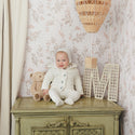 Mon Tresor Baby Plush Print Boys Jacket Gift Set Ivory & Blue