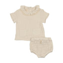 Mon Tresor Baby Ruffled Delight Ensemble Taupe