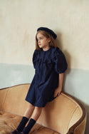 Pompomme Girls Frilled Yoke Dress Blue